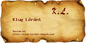 Klug Lóránt névjegykártya