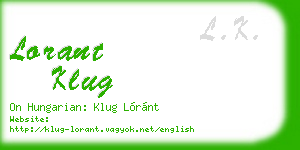 lorant klug business card